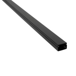 2m. 16X16 PLASTIC CABLE TRUNKING CT2 BLACK