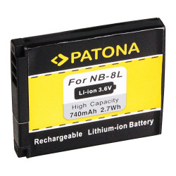 Canon kamera akku NB-8L utángyártott (Patona)3,7V 740mAh A2200 A3000 IS