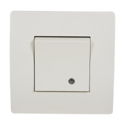 EL BASIC TG114 1 BUTTON 1 WAY SWITCH WITH LIGHT WH