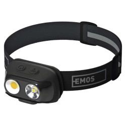EMOS COB LED Fejlámpa tölthető P3542, 500lm, 130m, Li-pol 1200mAh