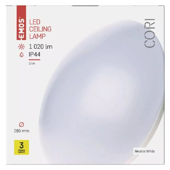 EMOS Cori LED mennyezeti lámpa 12W 1020lm IP44 term. fehér ZM3401