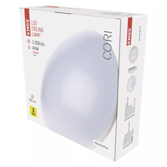 EMOS Cori LED mennyezeti lámpa 12W 1020lm IP44 term. fehér ZM3401