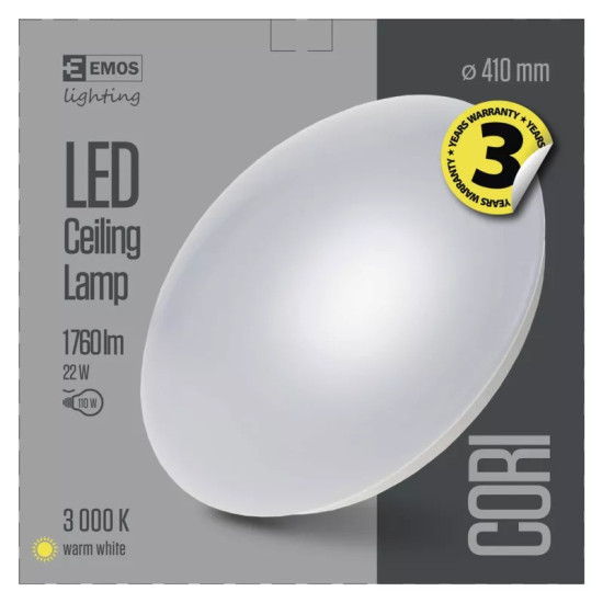 EMOS Cori LED mennyezeti lámpa 22W 1980lm IP44 meleg fehér ZM3303