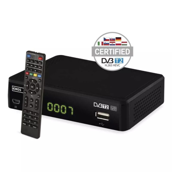 EMOS DVB-T2 vevő EM190-L HD J6015