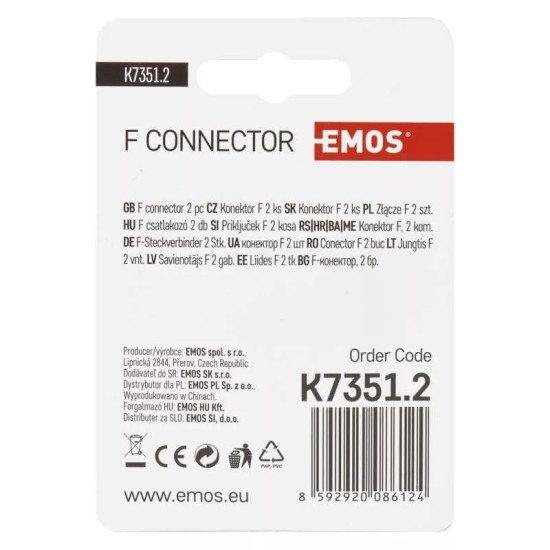 EMOS F Csatlakozó (CB 113) K7351.2