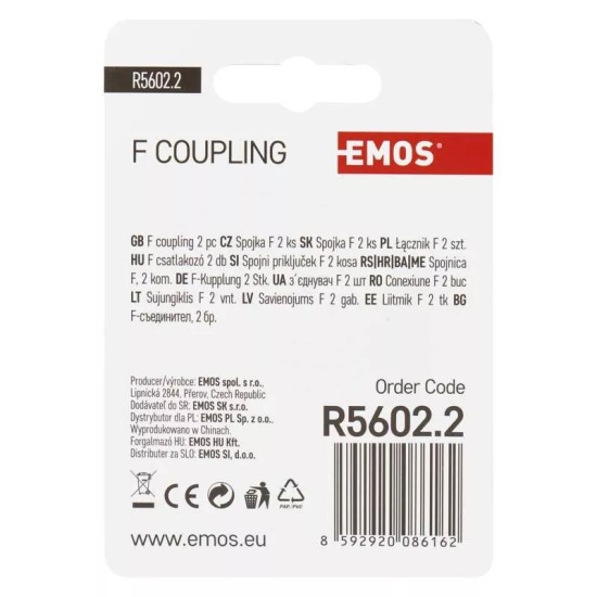 EMOS F csatlakozó 2db/bliszter R5602.2
