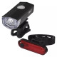 EMOS kerékpár lámpa első+hátsó szett LED tölthető 90lm P3923
