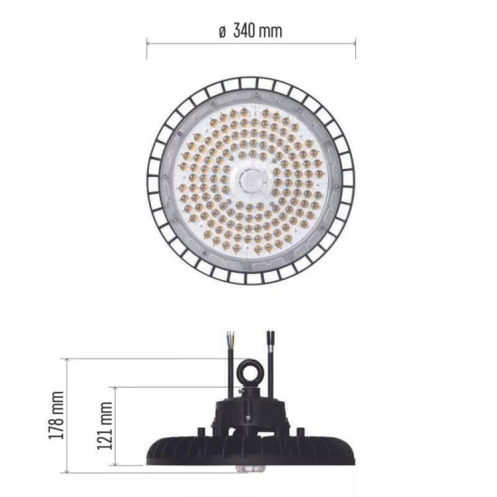 EMOS LED HIGHBAY ipari mennyezeti lámpa PROFI PLUS 200W IP65 60° ZU220.6