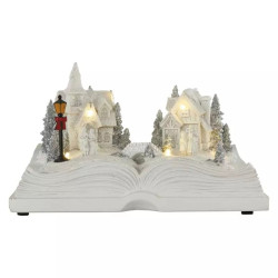 EMOS LED karácsonyi falu – könyv, 12,5 cm, 3× AA, beltérre, meleg fehér DCLW21