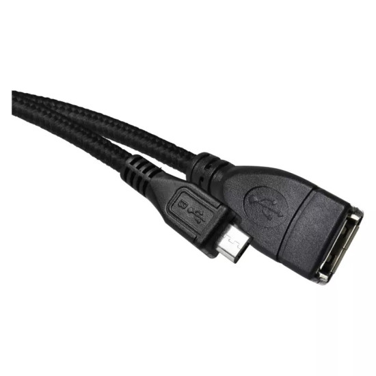 EMOS USB kábel 2.0 A - mikro B csatlakozó OTG 15cm fekete SM7053