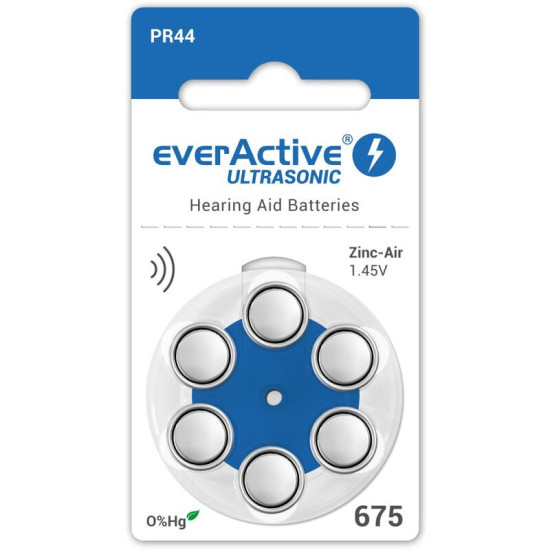 everActive ULTRASONIC hallókészülék elem "675" PR44 BL/6 szín:KÉK