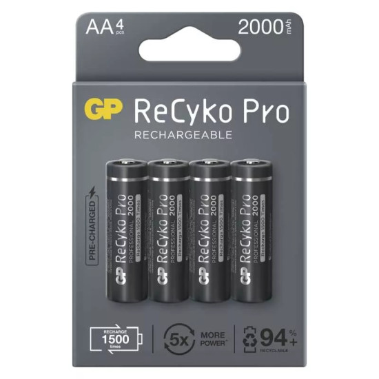 GP Recyko+ Pro NI-Mh akku ceruza AA (HR6) 2000 mAh bl/4 B22204