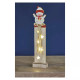 LED dekoráció, fa – hóember, 46 cm, 2x AA, beltéri, meleg fehér, időzítő DCWW12