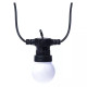 LED fényfüzér – 10x party égő, opál, 5 m, kültéri és beltéri, meleg fehér DCPW01