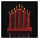 LED gyertyatartó, piros, 28,5 cm, 3x AA, beltéri, meleg fehér, időzítő ZY2109
