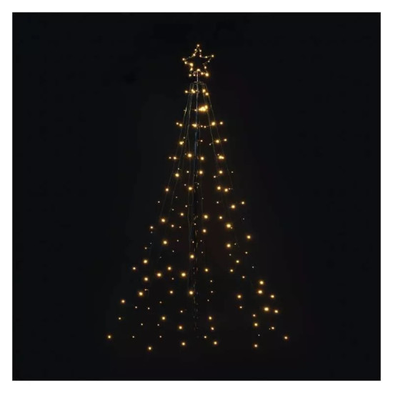 LED karácsonyfa, fém, 180 cm, kültéri és beltéri, meleg fehér, időzítő DCTW02