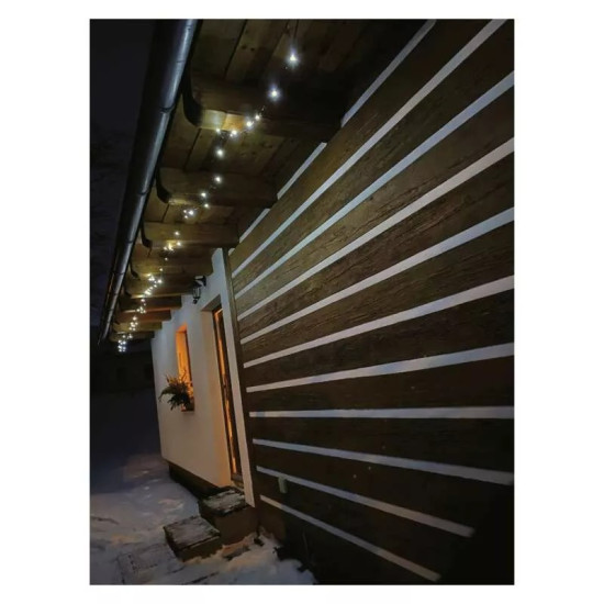 LED karácsonyi fényfüzér, 12 m, kültéri és beltéri, hideg fehér, időzítő ZY0803T
