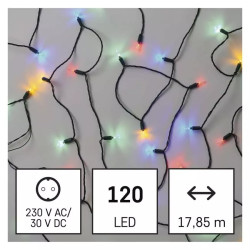 LED karácsonyi fényfüzér, 17,85 m, kül- és beltéri,többszínű, D4AM11