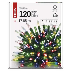 LED karácsonyi fényfüzér, 17,85 m, kül- és beltéri,többszínű, D4AM11