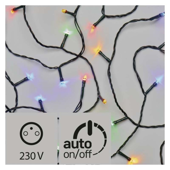 LED karácsonyi fényfüzér, 8 m, kültéri és beltéri, többszínű, időzítő ZY0812T