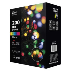 LED karácsonyi fényfüzér, cseresznye,20m,kültéri és beltéri,többszínű  ZY0912T