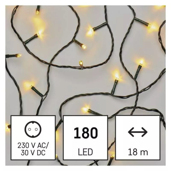 LED karácsonyi fényfüzér,18m,kültéri és beltéri,meleg fehér,programokkal ZY2161