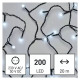 LED karácsonyi fényfüzér,cseresznye,20m,kültéri és beltéri,hideg fehér  ZY0903T