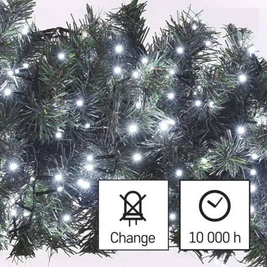 LED karácsonyi fényfüzér-süni,12m,kültéri és beltéri,hideg fehér, időzítőZY2183T