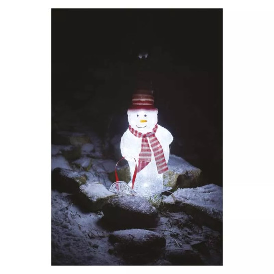 LED karácsonyi hóember sállal és sapkával,46cm,kültéri és beltéri,hideg f.DCFC19