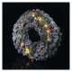 LED karácsonyi koszorú, havas, 38 cm, 2x AA, beltéri, meleg fehér,időzítő ZY2354