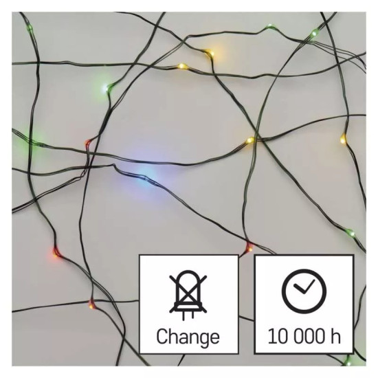 LED karácsonyi nano fényfüzér, zöld, 7,5 m, kültéri és beltéri,többszínű ZY1919T