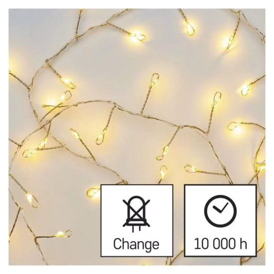 LED karácsonyi nano fényfüzér – süni, 2,4 m, 3x AA, beltéri, meleg fehér, ZY2044