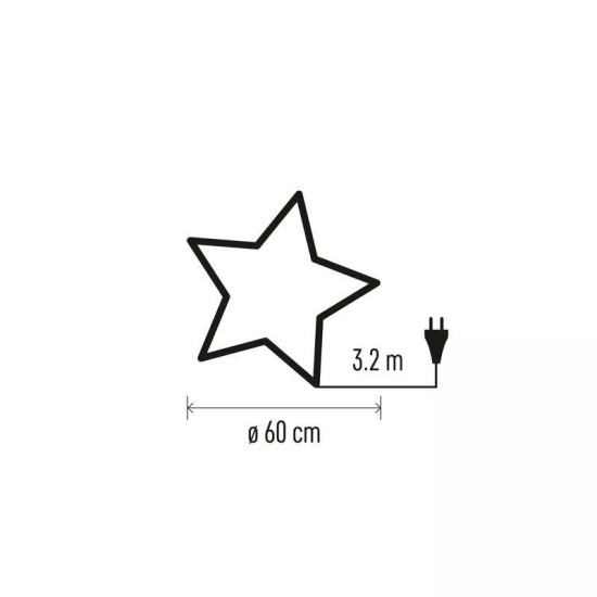 LED papírcsillag,függeszthető,arany csillámporos a szélein,fehér,60cm DCAZ07