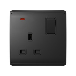 LONDON SINGLE SOCKET WITH 1P BUTTON SWITCH NEON AN