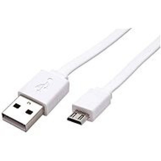Minőségi USB KÁBEL 2.0 A dugó - micro B fehér 1m (28AWG/1P+22AWG/2C)