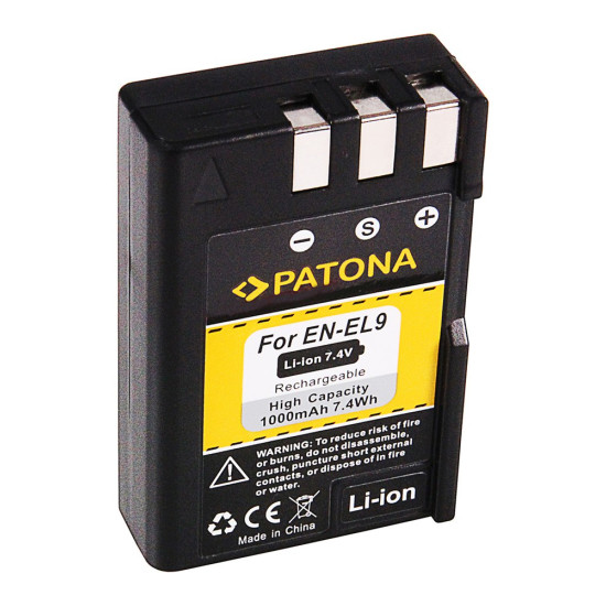 NIKON kamera akku EN-EL9 ENEL9 D40 D 40 D-40 utángyártott (Patona) 7,4V 1000mAh
