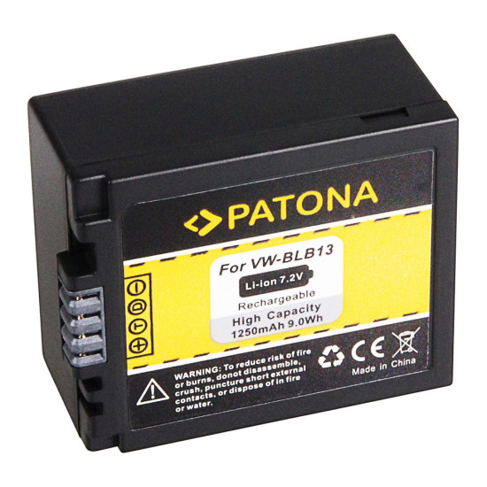 Panasonic kamera akku VW-BLB13 utángyártott (Patona) 7,2V 1250mAh