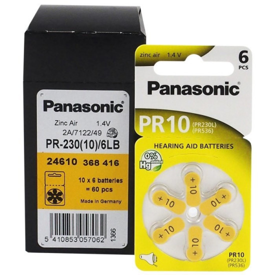 Panasonic PR70 "10" hallókészülék elem BL/6