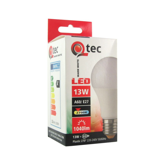 Qtec LED E27 13W A60 2700K (meleg fehér) 1040lm