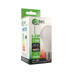 Qtec LED E27 13W A60 4200K (semleges fehér) 1196m