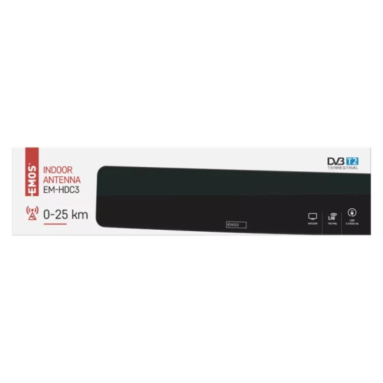 Szobaantenna EM-HDC3, 0–25 km, DVB-T2, DAB, LTE/4G szűrő J0675
