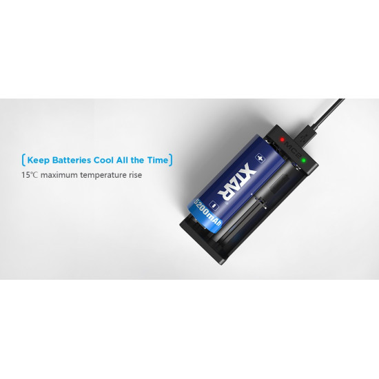 XTAR MC2 akkutöltő 2db lithium akkuhoz
